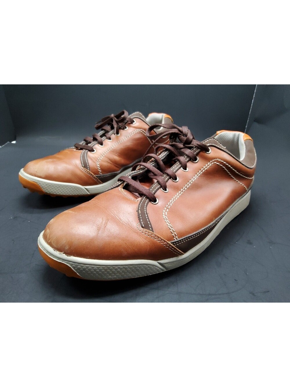 Footjoy Spikeless Golf Shoes Contour Casual Brown Leather Men's 9.5 N 54222
